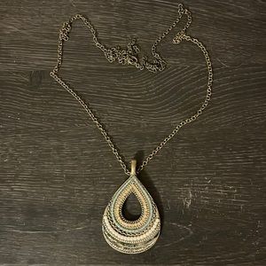 Premier Designs teardrop pendant on long chain